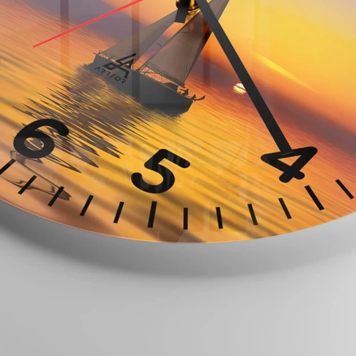 Reloj de pared - Reloj de vidrio - Qué tranquilo el anochecer… - 30x30 cm