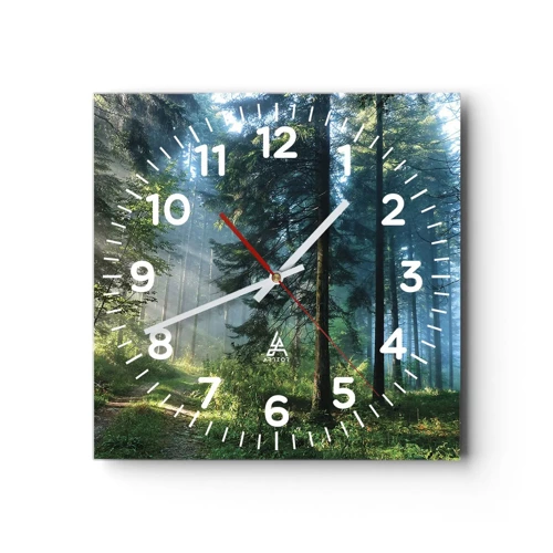 Reloj de pared - Reloj de vidrio - Radiante por la mañana - 30x30 cm