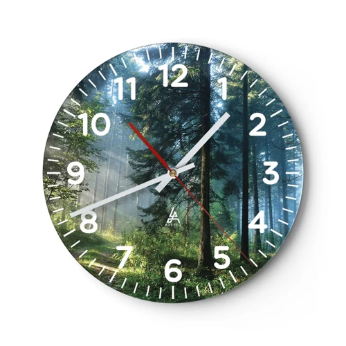 Reloj de pared - Reloj de vidrio - Radiante por la mañana - 30x30 cm