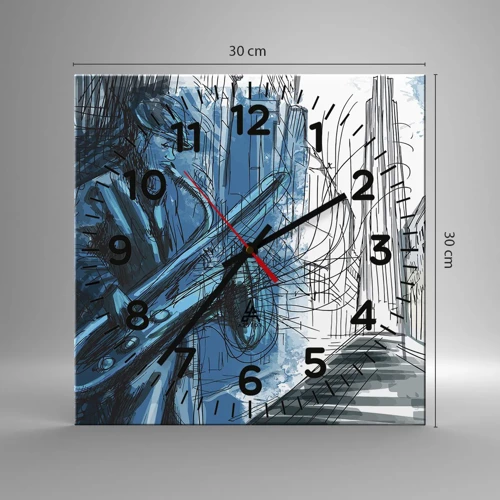 Reloj de pared - Reloj de vidrio - Rapsodia urbana - 30x30 cm