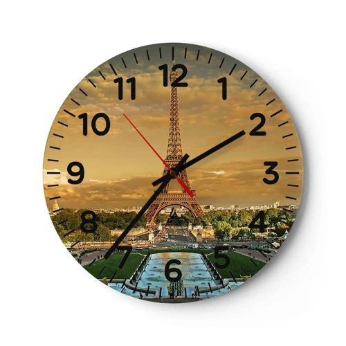 Reloj de pared - Reloj de vidrio - Reina de París - 30x30 cm