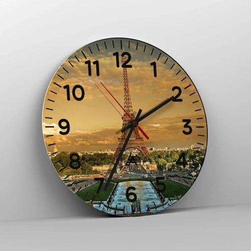 Reloj de pared - Reloj de vidrio - Reina de París - 30x30 cm