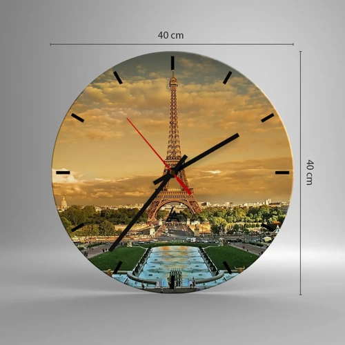 Reloj de pared - Reloj de vidrio - Reina de París - 40x40 cm