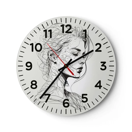 Reloj de pared - Reloj de vidrio - Retrato de ensueño - 30x30 cm