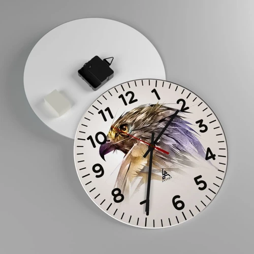 Reloj de pared - Reloj de vidrio - Retrato de un guerrero - 30x30 cm