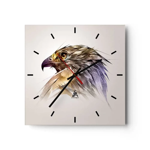 Reloj de pared - Reloj de vidrio - Retrato de un guerrero - 40x40 cm
