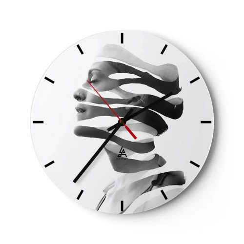 Reloj de pared - Reloj de vidrio - Retrato surrealista - 40x40 cm