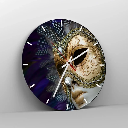 Reloj de pared - Reloj de vidrio - Retrato veneciano en oro - 40x40 cm