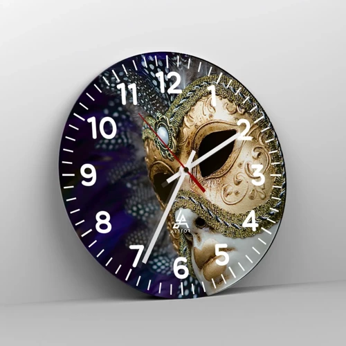 Reloj de pared - Reloj de vidrio - Retrato veneciano en oro - 40x40 cm