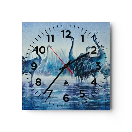 Reloj de pared - Reloj de vidrio - Reunión matinal - 40x40 cm