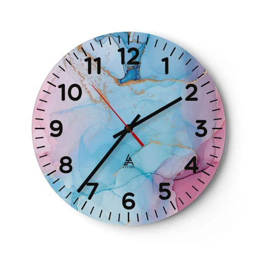 Reloj de pared - Reloj de vidrio - Reuniones y encuentros de colores - 30x30 cm