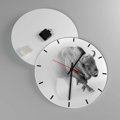 Reloj de pared - Reloj de vidrio - Rey de la pradera - 40x40 cm