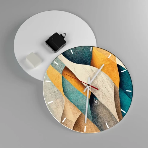 Reloj de pared - Reloj de vidrio - Ritmo y ondulación - 30x30 cm