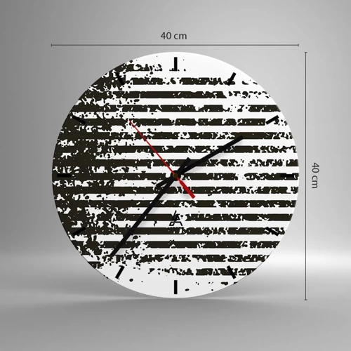 Reloj de pared - Reloj de vidrio - Ritmo y ruido - 40x40 cm