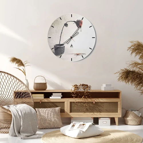 Reloj de pared - Reloj de vidrio - Rosa dolorosa - 30x30 cm