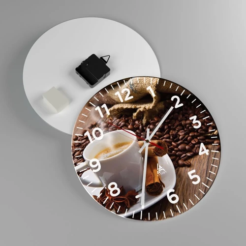 Reloj de pared - Reloj de vidrio - Sabor y aroma picante - 30x30 cm