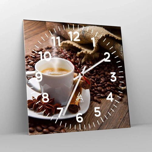 Reloj de pared - Reloj de vidrio - Sabor y aroma picante - 40x40 cm