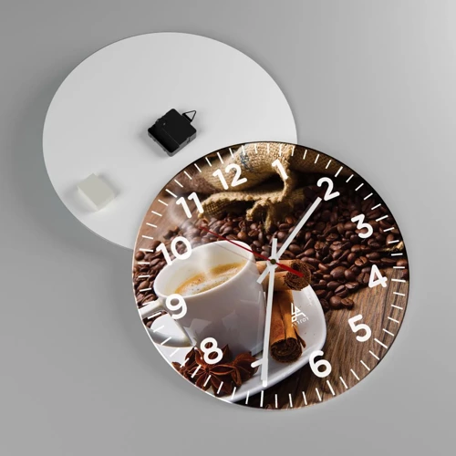 Reloj de pared - Reloj de vidrio - Sabor y aroma picante - 40x40 cm