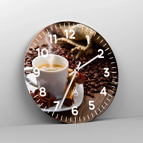 Reloj de pared - Reloj de vidrio - Sabor y aroma picante - 40x40 cm