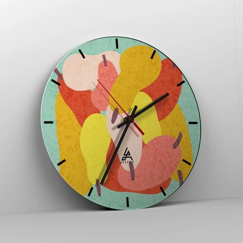 Reloj de pared - Reloj de vidrio - Saborear el sol del verano - 30x30 cm