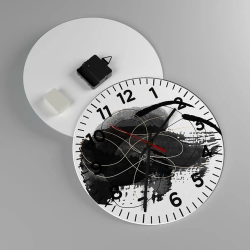 Reloj de pared - Reloj de vidrio - Salió de la negrura - 30x30 cm