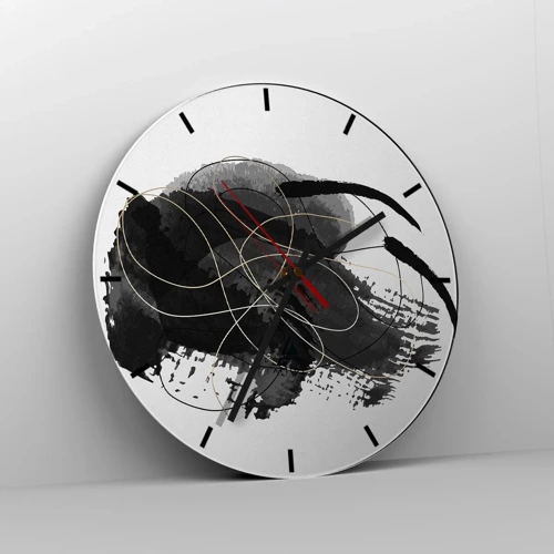 Reloj de pared - Reloj de vidrio - Salió de la negrura - 30x30 cm
