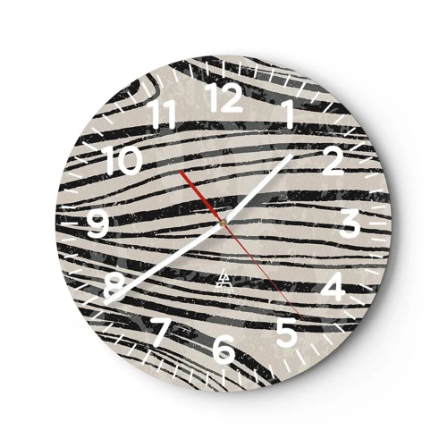 Reloj de pared - Reloj de vidrio - Salpicadura de líneas - 30x30 cm