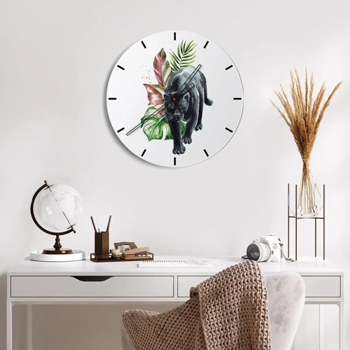 Reloj de pared - Reloj de vidrio - Salvaje de corazón - 30x30 cm