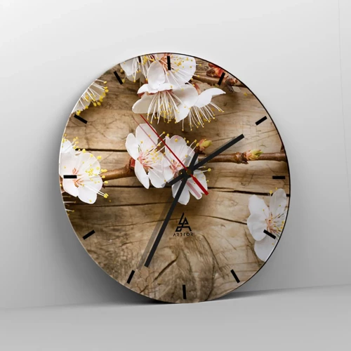 Reloj de pared - Reloj de vidrio - Se acerca la primavera - 30x30 cm