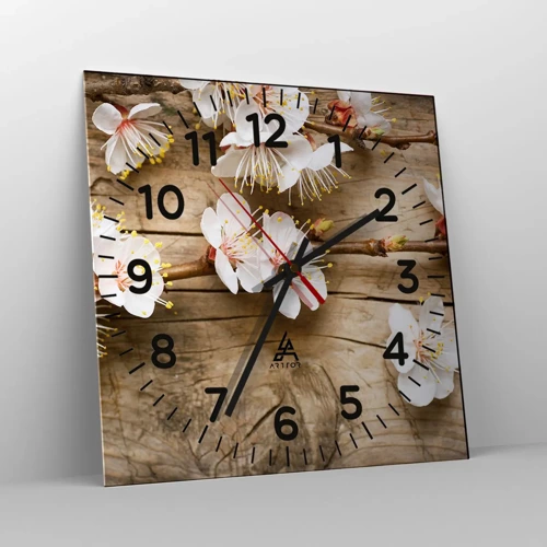 Reloj de pared - Reloj de vidrio - Se acerca la primavera - 30x30 cm