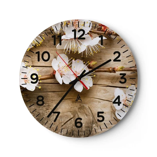 Reloj de pared - Reloj de vidrio - Se acerca la primavera - 30x30 cm