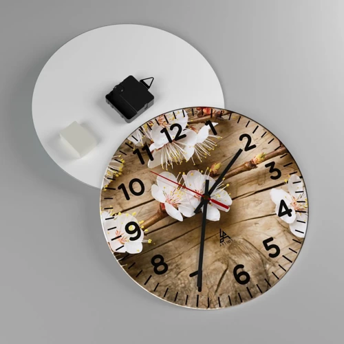 Reloj de pared - Reloj de vidrio - Se acerca la primavera - 30x30 cm