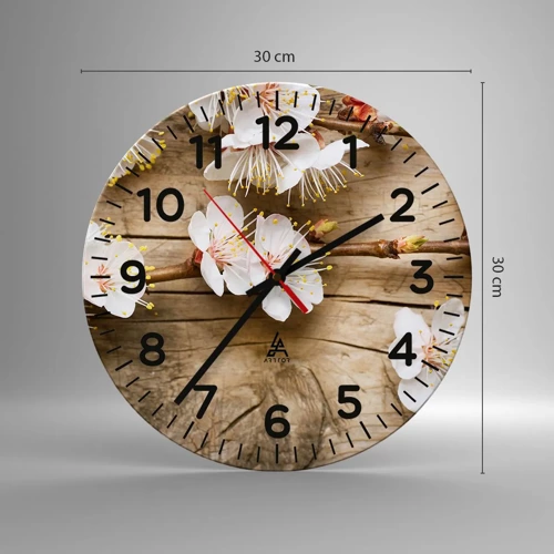 Reloj de pared - Reloj de vidrio - Se acerca la primavera - 30x30 cm