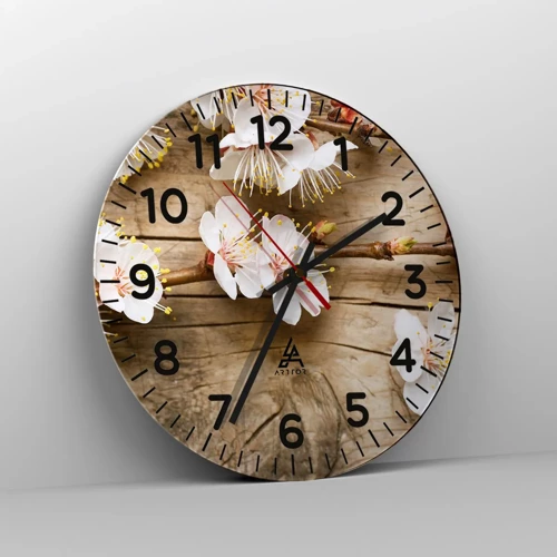 Reloj de pared - Reloj de vidrio - Se acerca la primavera - 30x30 cm