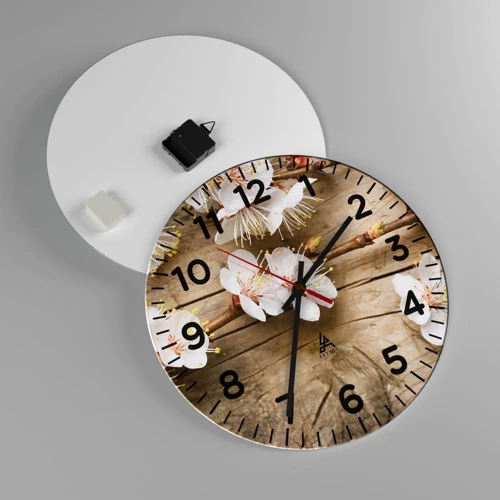 Reloj de pared - Reloj de vidrio - Se acerca la primavera - 40x40 cm