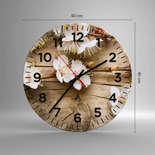 Reloj de pared - Reloj de vidrio - Se acerca la primavera - 40x40 cm