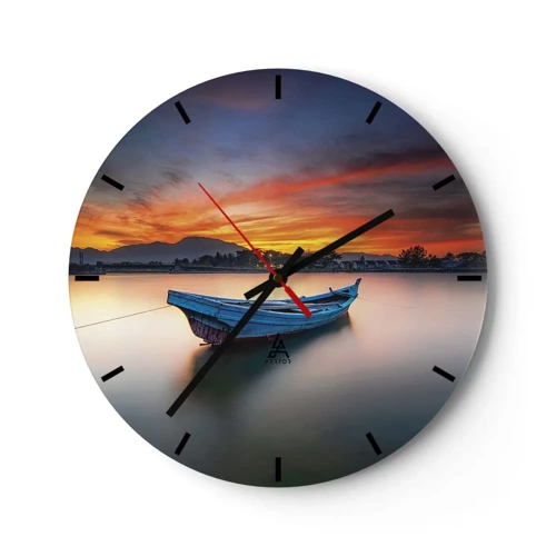 Reloj de pared - Reloj de vidrio - Se avecina una buena noche - 30x30 cm