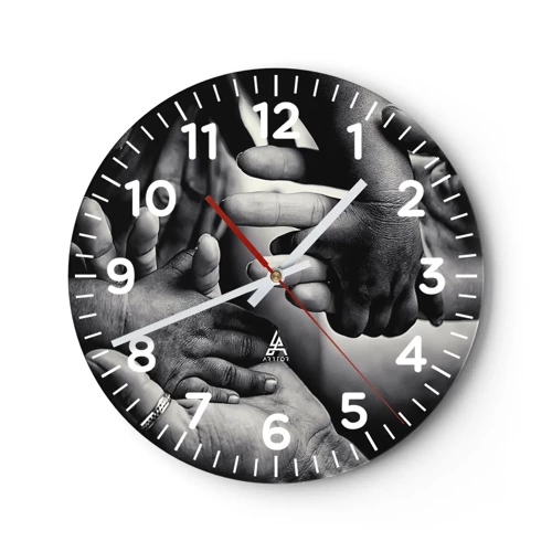 Reloj de pared - Reloj de vidrio - Ser humano - 40x40 cm