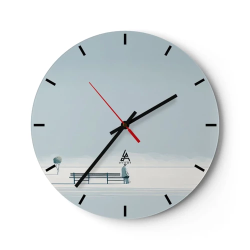 Reloj de pared - Reloj de vidrio - Sí, estoy esperando - 30x30 cm