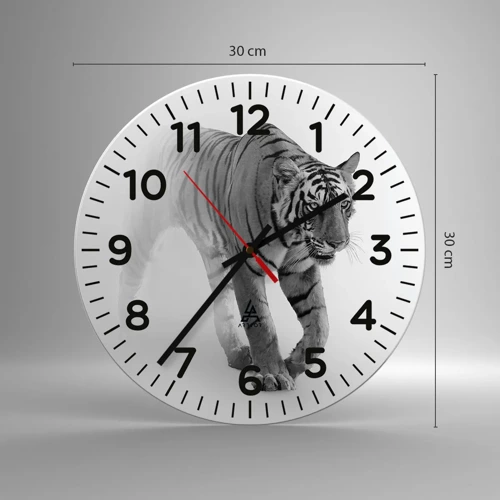 Reloj de pared - Reloj de vidrio - Siempre alerta entre la niebla - 30x30 cm