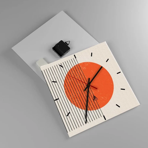 Reloj de pared - Reloj de vidrio - Siempre el sol - 30x30 cm