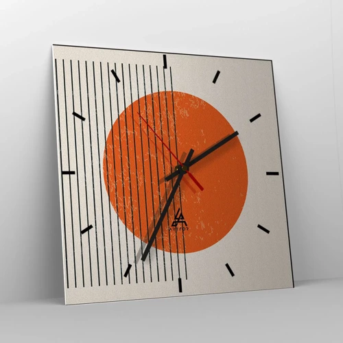 Reloj de pared - Reloj de vidrio - Siempre el sol - 30x30 cm