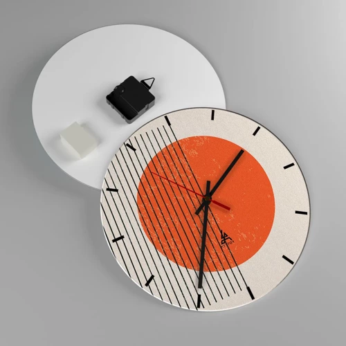 Reloj de pared - Reloj de vidrio - Siempre el sol - 30x30 cm