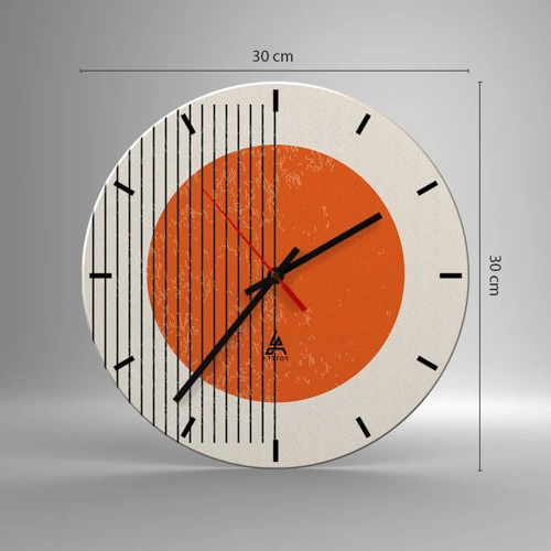 Reloj de pared - Reloj de vidrio - Siempre el sol - 30x30 cm