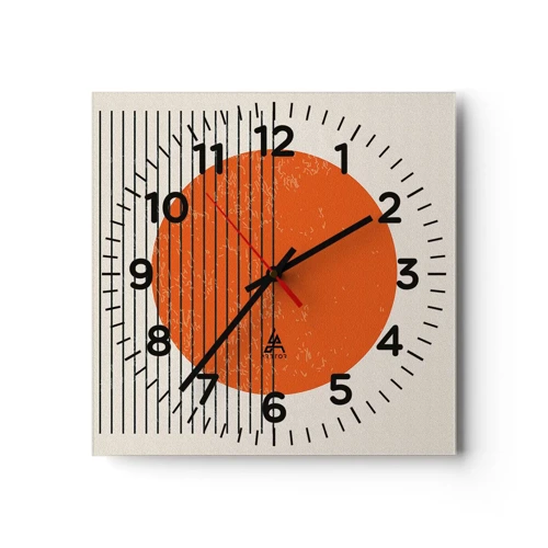 Reloj de pared - Reloj de vidrio - Siempre el sol - 30x30 cm