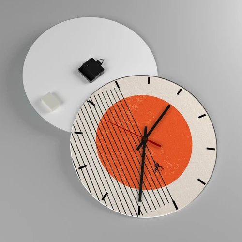 Reloj de pared - Reloj de vidrio - Siempre el sol - 40x40 cm