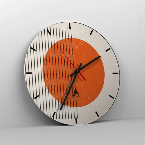 Reloj de pared - Reloj de vidrio - Siempre el sol - 40x40 cm