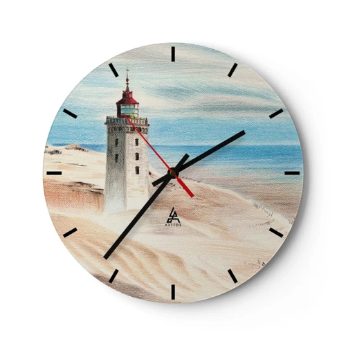 Reloj de pared - Reloj de vidrio - Siempre mirando al mar - 30x30 cm
