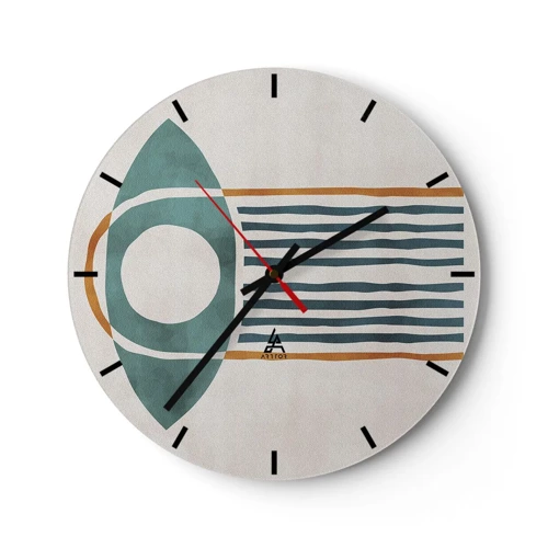 Reloj de pared - Reloj de vidrio - Signos y rituales - 30x30 cm