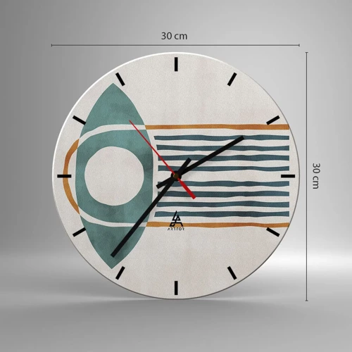 Reloj de pared - Reloj de vidrio - Signos y rituales - 30x30 cm